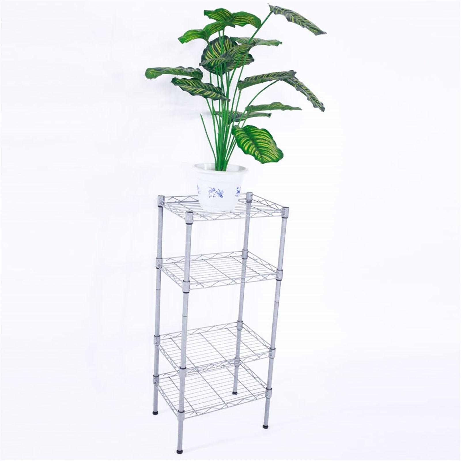 Ah-decor Storage Rack Length(cm) 47.50	Width(cm) 28.50 XM-207S Rectangle Carbon Steel Metal Assembly 4-Shelf Storage Rack Silver Gray