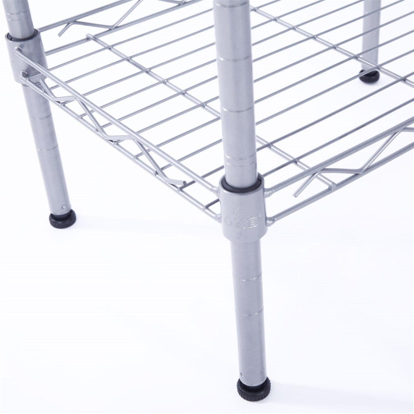 Ah-decor Storage Rack Length(cm) 47.50	Width(cm) 28.50 XM-207S Rectangle Carbon Steel Metal Assembly 4-Shelf Storage Rack Silver Gray