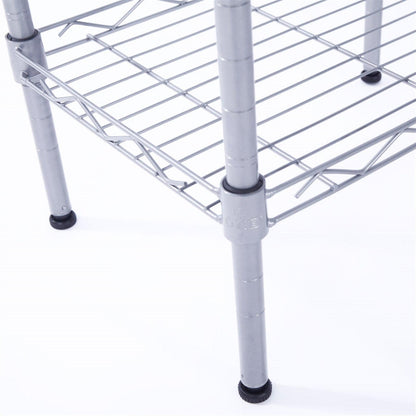 Ah-decor Storage Rack Length(cm) 47.50	Width(cm) 28.50 XM-207S Rectangle Carbon Steel Metal Assembly 4-Shelf Storage Rack Silver Gray