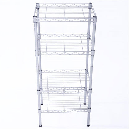 Ah-decor Storage Rack Length(cm) 47.50	Width(cm) 28.50 XM-207S Rectangle Carbon Steel Metal Assembly 4-Shelf Storage Rack Silver Gray