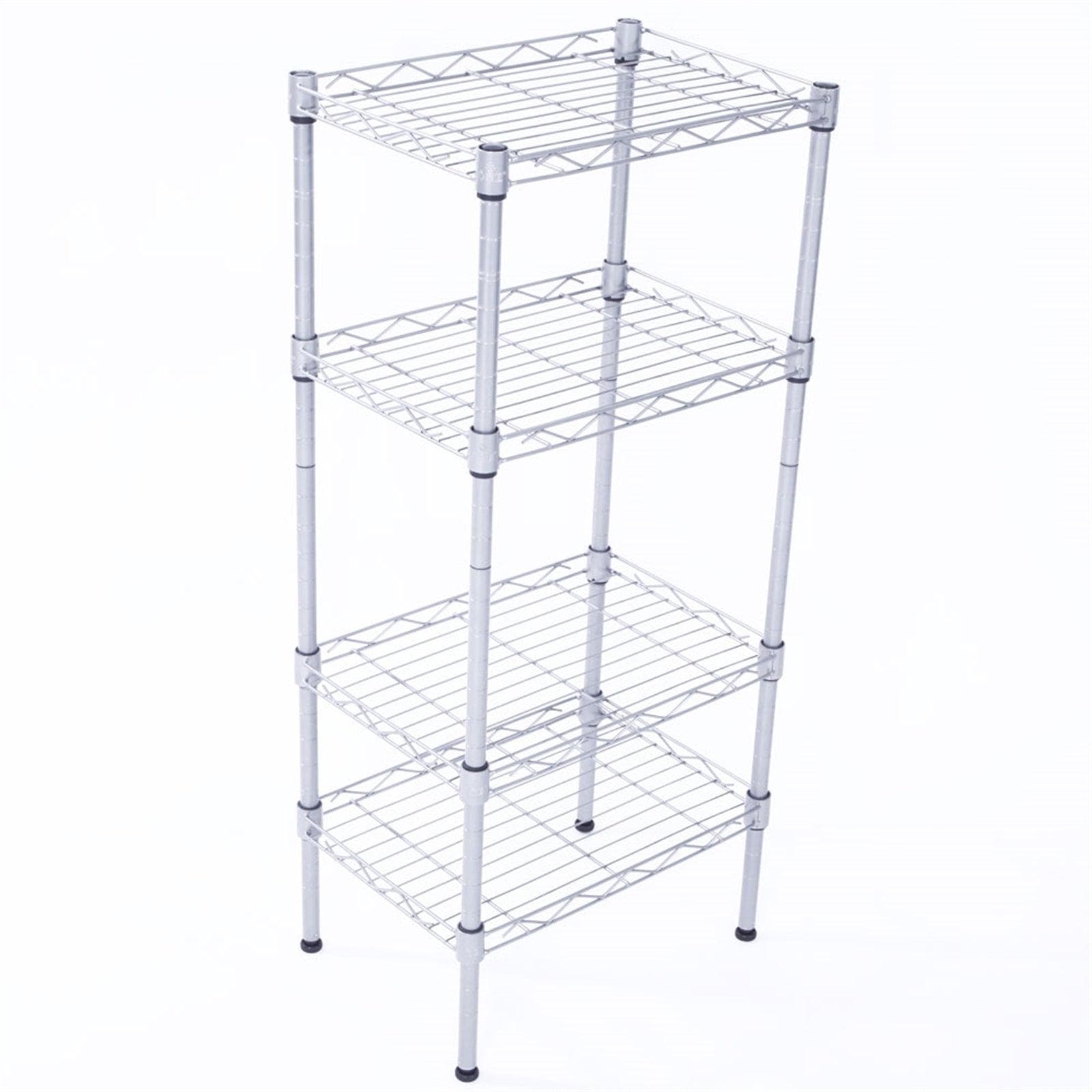 Ah-decor Storage Rack Length(cm) 47.50	Width(cm) 28.50 XM-207S Rectangle Carbon Steel Metal Assembly 4-Shelf Storage Rack Silver Gray