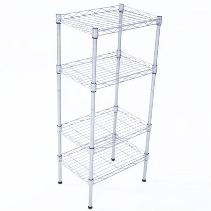 Ah-decor Storage Rack Length(cm) 47.50	Width(cm) 28.50 XM-207S Rectangle Carbon Steel Metal Assembly 4-Shelf Storage Rack Silver Gray