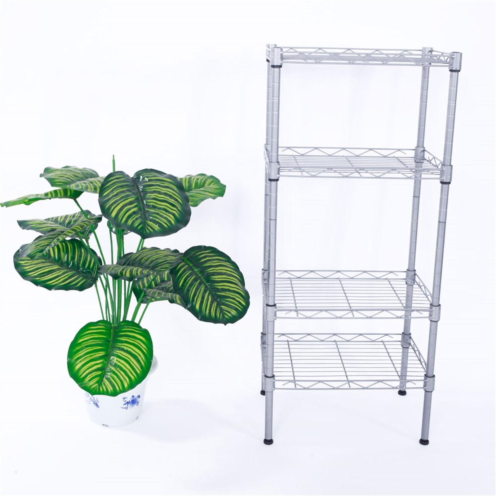 Ah-decor Storage Rack Length(cm) 47.50	Width(cm) 28.50 XM-207S Rectangle Carbon Steel Metal Assembly 4-Shelf Storage Rack Silver Gray