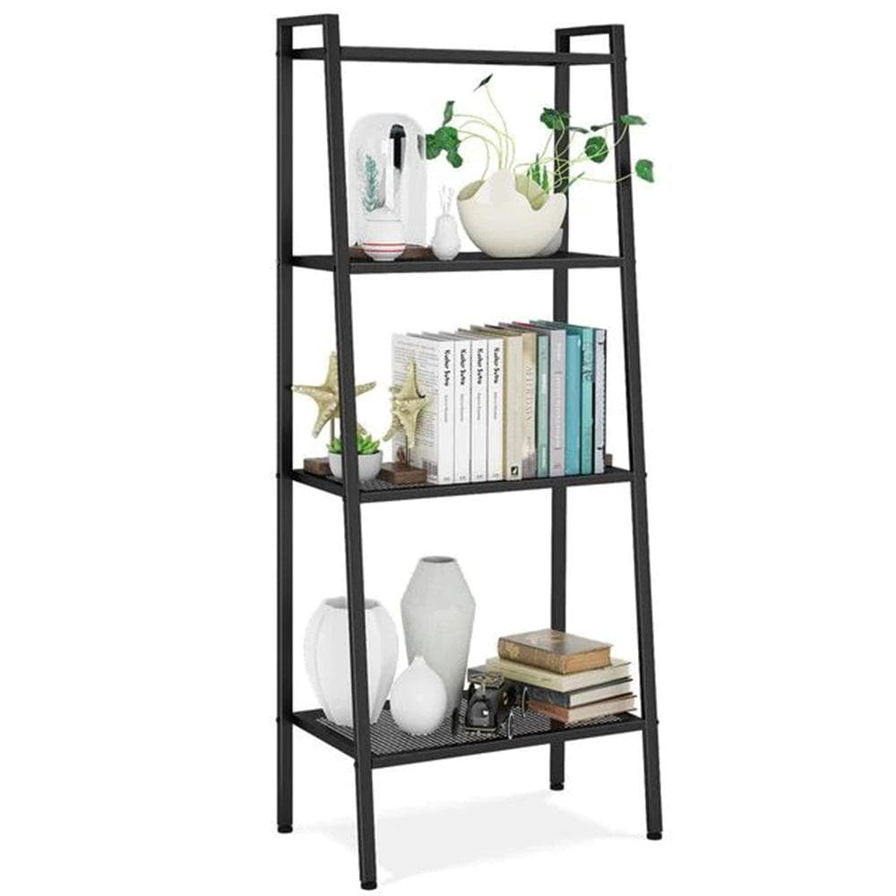 Ah-decor storage shelf Multifunctional Metal Storage Shelves, Black Ladder Small Bookshelf  for Home Decor