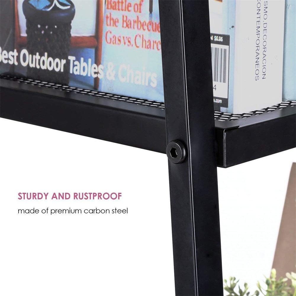 Ah-decor storage shelf Multifunctional Metal Storage Shelves, Black Ladder Small Bookshelf  for Home Decor