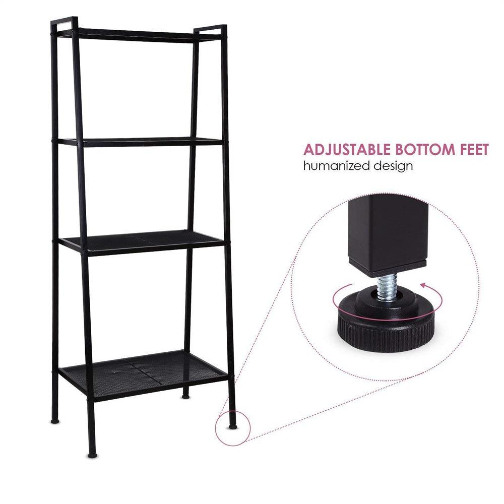 Ah-decor storage shelf Multifunctional Metal Storage Shelves, Black Ladder Small Bookshelf  for Home Decor