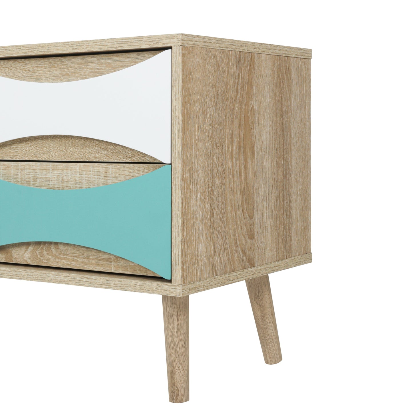 Ah-decor TV Stand Brown Oak TV Stand with Storage Cabinet and Shelves, TV Console Table for Living Room