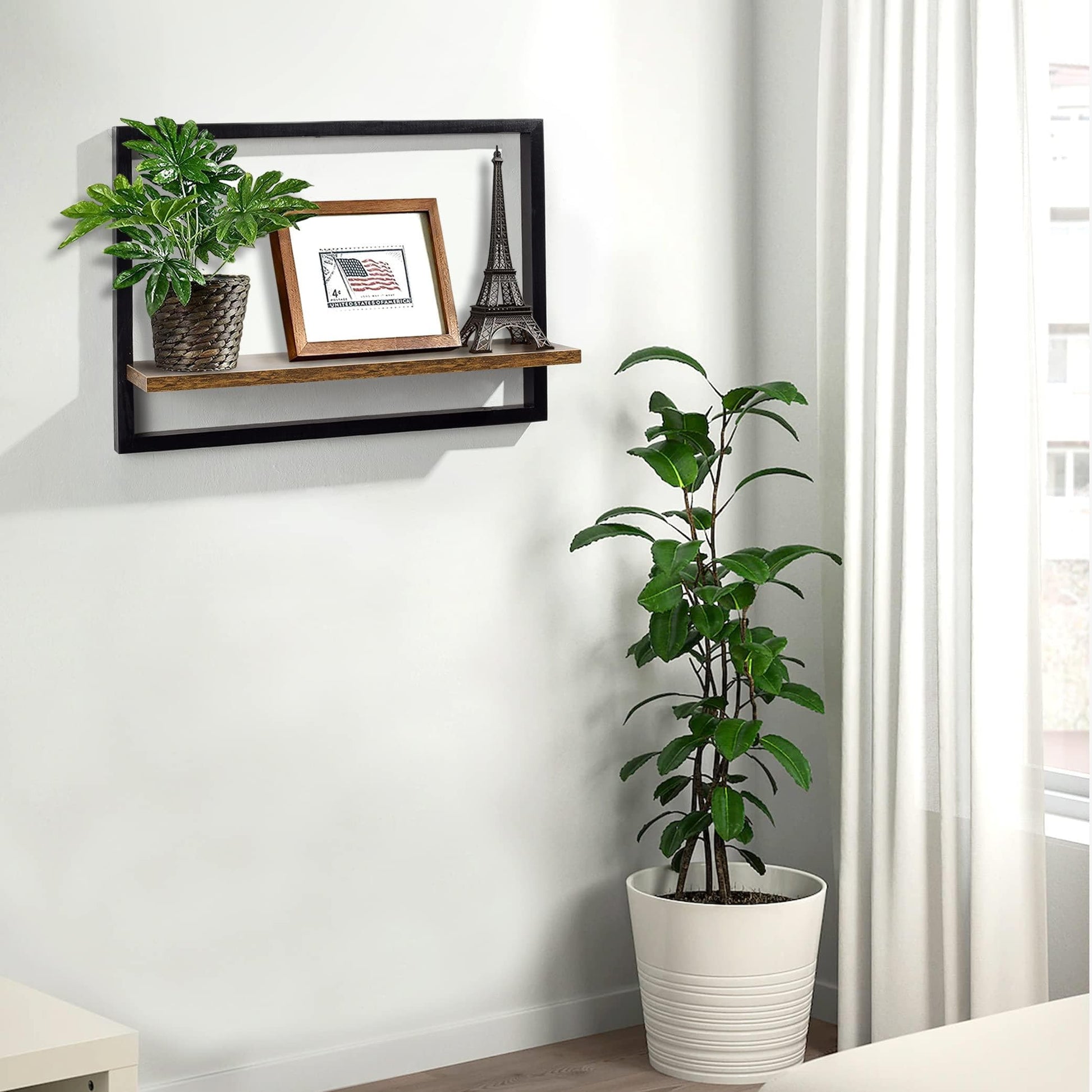 Ah-decor wall shelf 20‘’Wide AHDECOR Floating Wall Shelf, Hanging Decorative Wall Mounted Display Shelf, Wood Storage Shelves Decorate for Dining, Kitchen or Living Room, 1-Pack