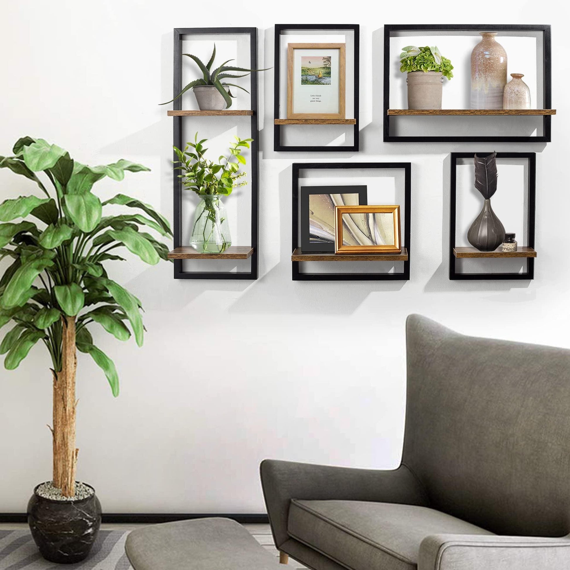 Ah-decor wall shelf 20‘’Wide AHDECOR Floating Wall Shelf, Hanging Decorative Wall Mounted Display Shelf, Wood Storage Shelves Decorate for Dining, Kitchen or Living Room, 1-Pack