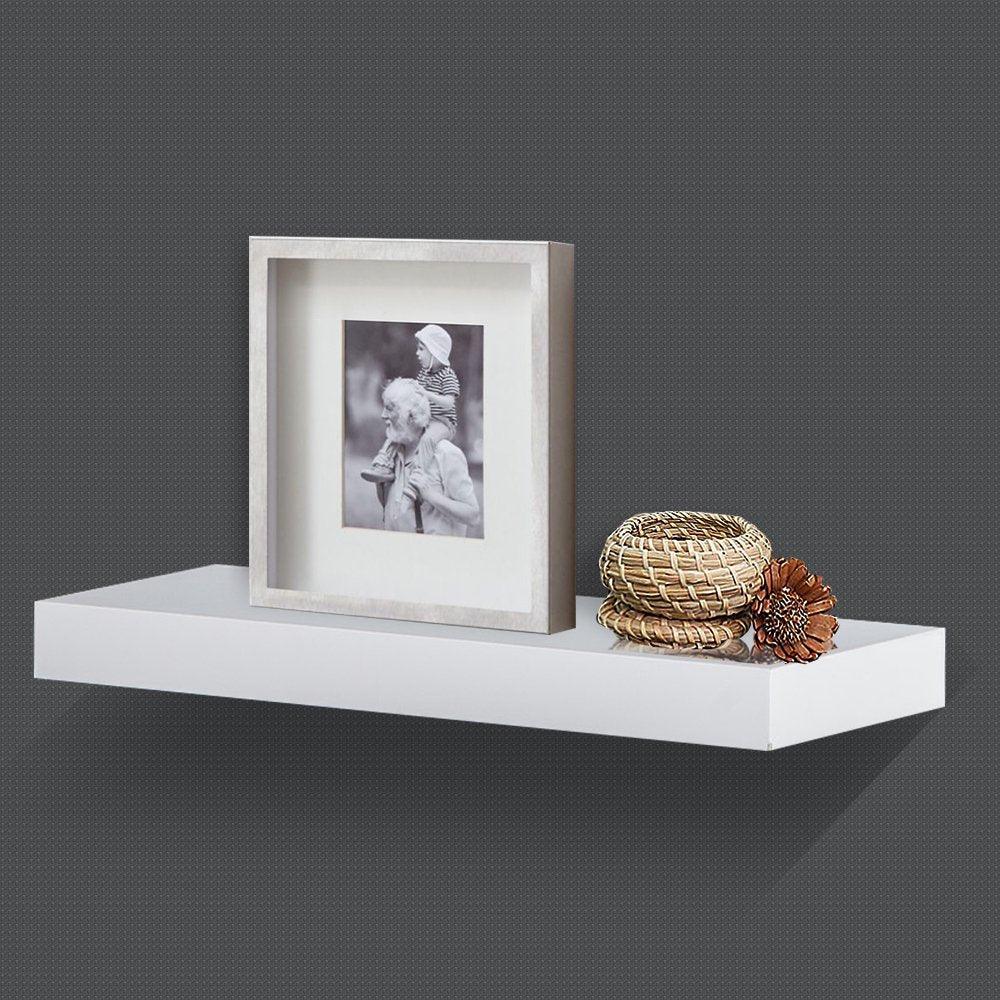 Ah-decor wall shelves 15‘’W / White 5.9" Deep White Floating Shelf Set of 3 Display Ledge Shelves Wide Panel