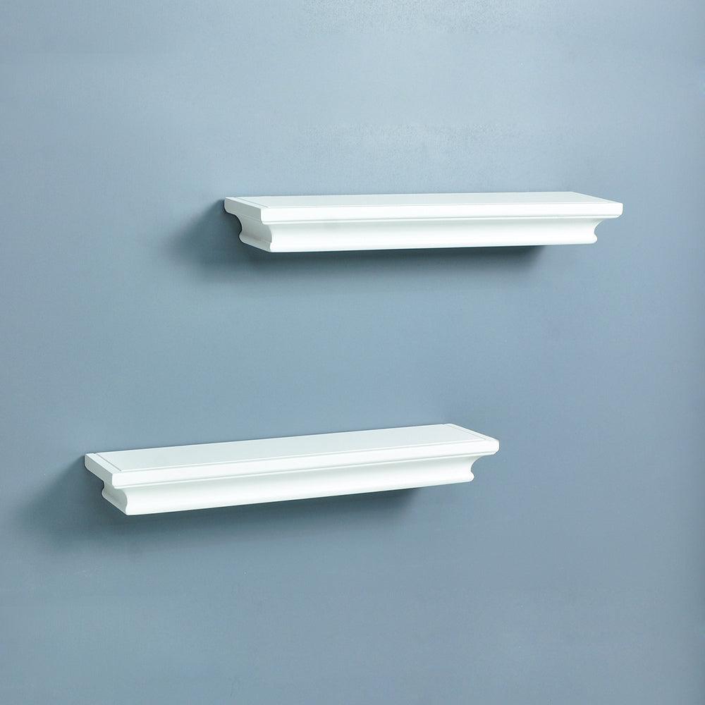 AH-DECOR wall shelves 2 pcs / White White Floating Shelves, Wall Shelf for Home and Office Decor, 4" Deep, Set of 2