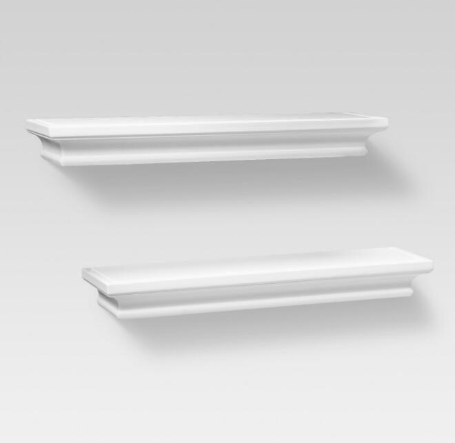 AH-DECOR wall shelves 2 pcs / White White Floating Shelves, Wall Shelf for Home and Office Decor, 4" Deep, Set of 2