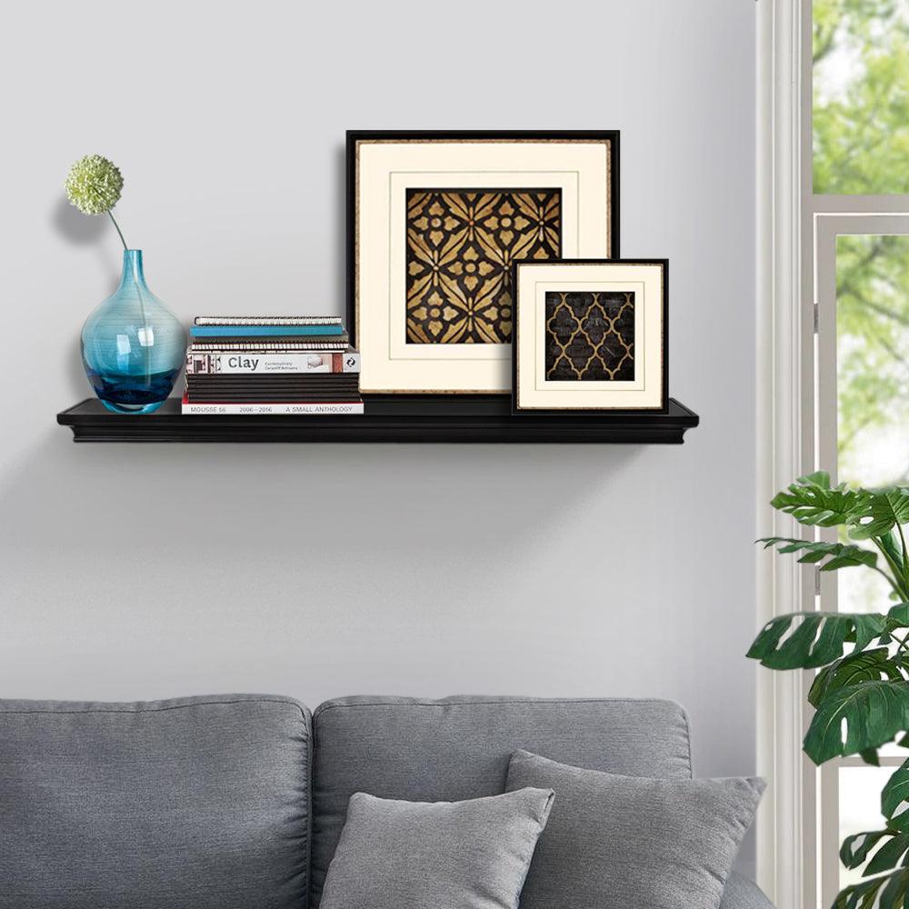 Ah-decor wall shelves 36 inch / Black AHDECOR Black Deep Floating Shelves Display Ledge Shelf with Invisible Blanket, Perfect Wooden Shelf for Living Room, Bedroom, Bathroom, and Kitchen Decor 36"