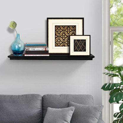 Ah-decor wall shelves 36 inch / Black AHDECOR Black Deep Floating Shelves Display Ledge Shelf with Invisible Blanket, Perfect Wooden Shelf for Living Room, Bedroom, Bathroom, and Kitchen Decor 36"